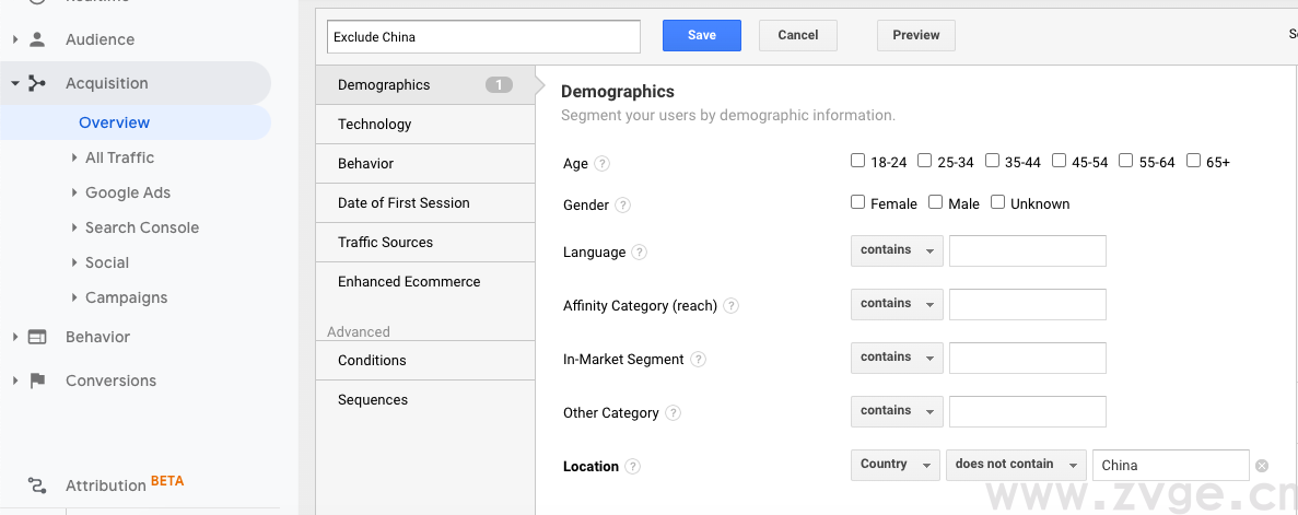 如何在GA当中排除特定的国家的流量(图4)