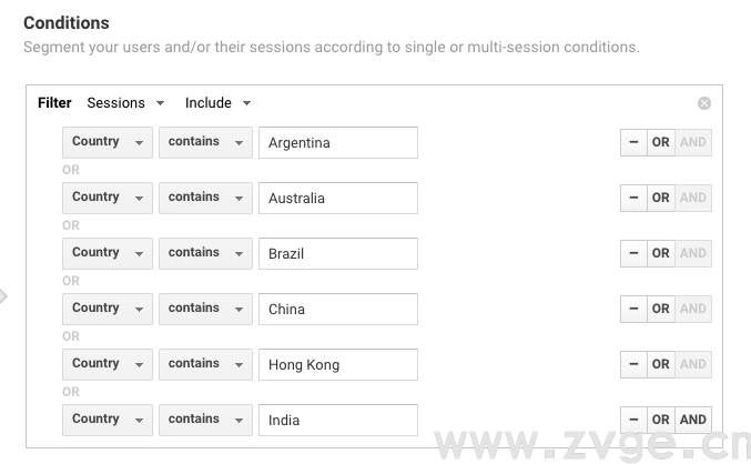如何在GA当中排除特定的国家的流量(图5)