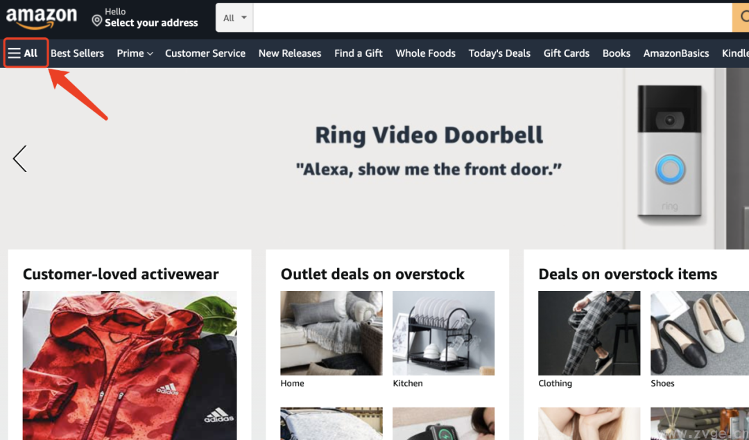 查看亚马逊的品类